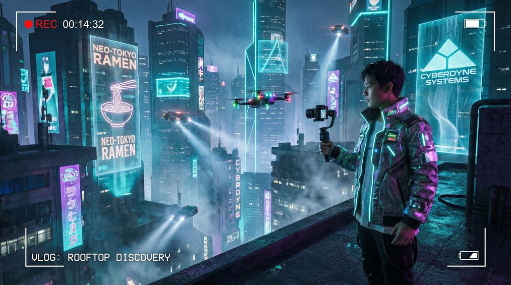 高清3D动漫城市探索vlog视频